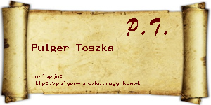 Pulger Toszka névjegykártya